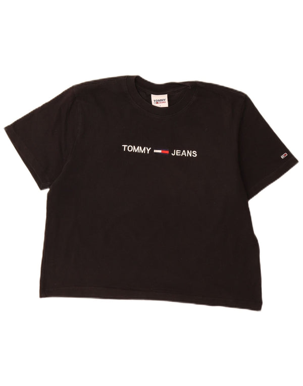 Tommy Hilfiger Womens Graphic T-Shirt Top UK 10 Small Black