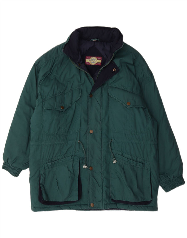 Hurricane Herre Loose Fit polstret jakke UK 38 Medium Green Cotton
