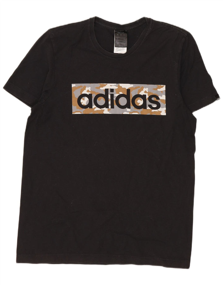 ADIDAS Grafisk T-shirt top til mænd, lille sort bomuld
