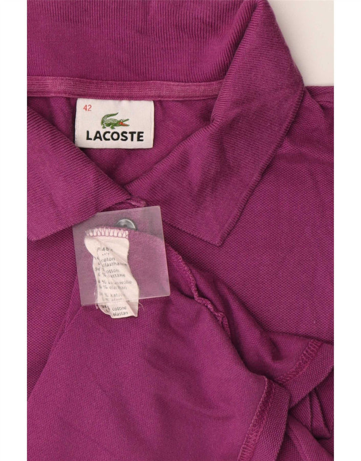 Lacoste Dame Polo Shirt Størrelse 42 Stor Lilla Bomuld