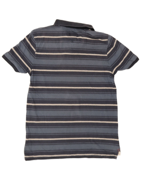 Fat Face Herre Polo Shirt Medium Marineblå Stribet Bomuld