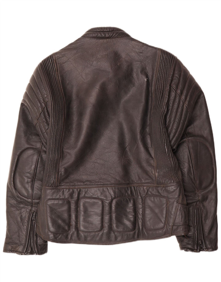 Modeka Herre Læder Biker Jacket UK 38 Medium Sort Læder