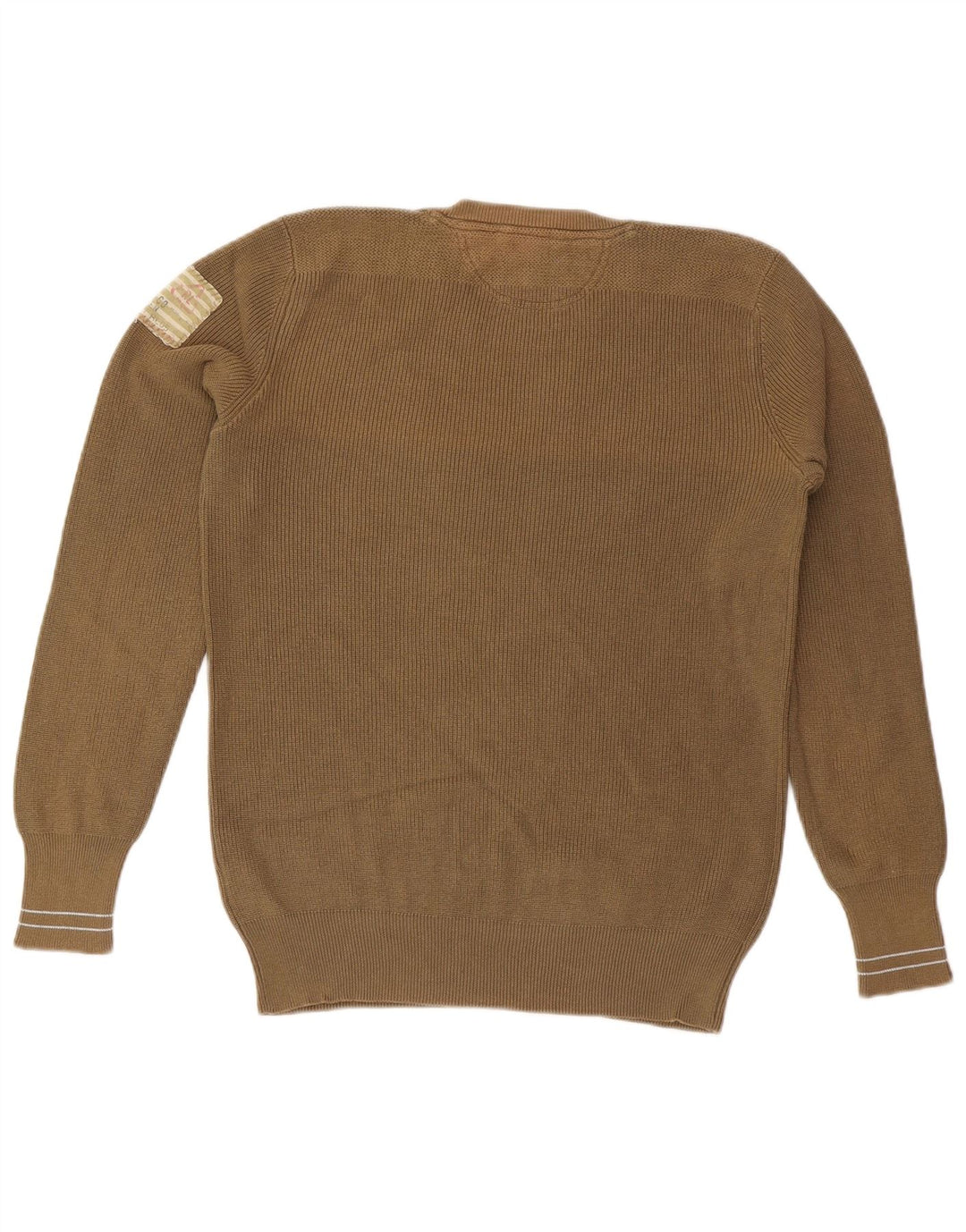 RALPH LAUREN Herre sweater med rund hals, medium brun bomuld
