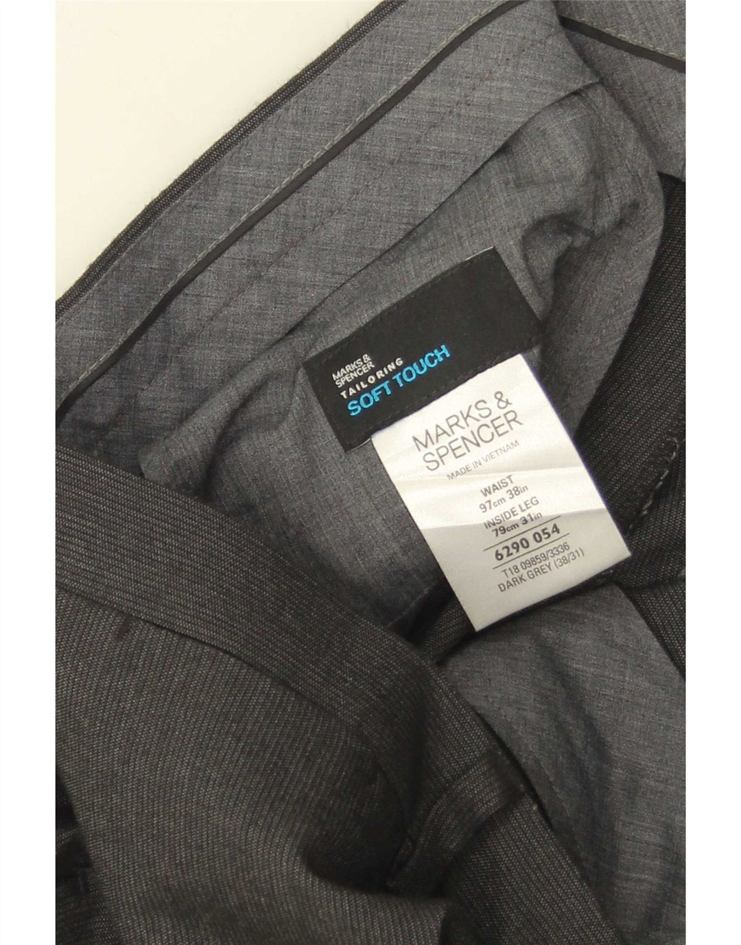 Marks & Spencer Straight Suit Bukser til mænd W38 L31 Grå nålestribe