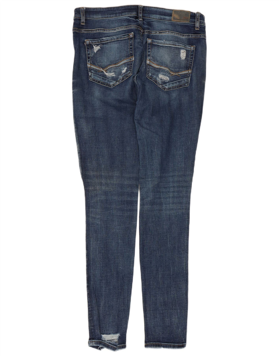BKE Dame Payton Distressed Mid Rise Skinny Jeans W30 L31 Blå Bomuld