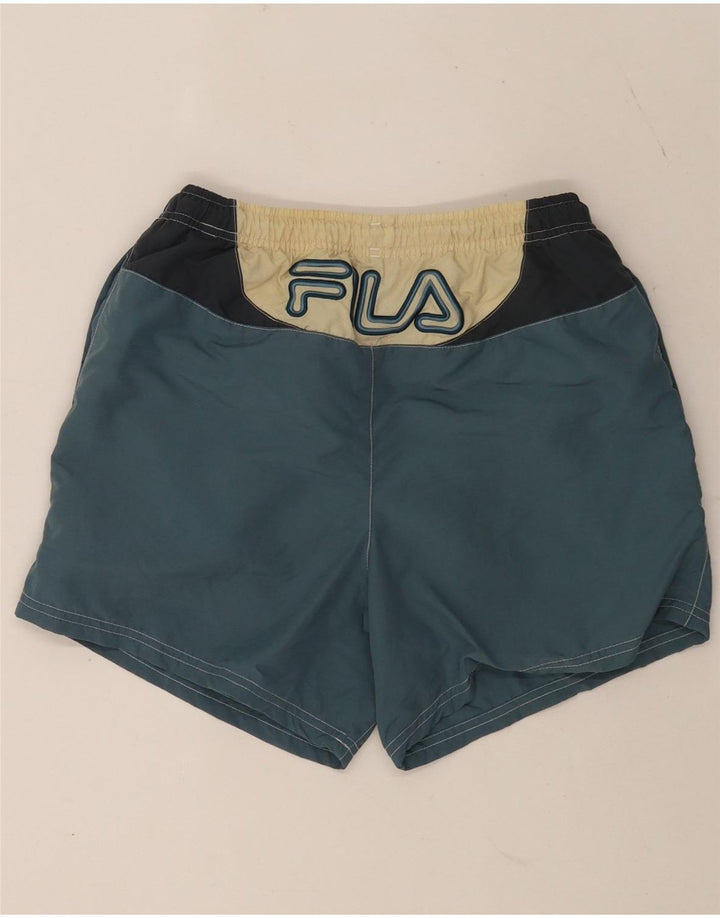 Fila Herre grafiske svømmeshorts XS Blå Colourblock Polyamid