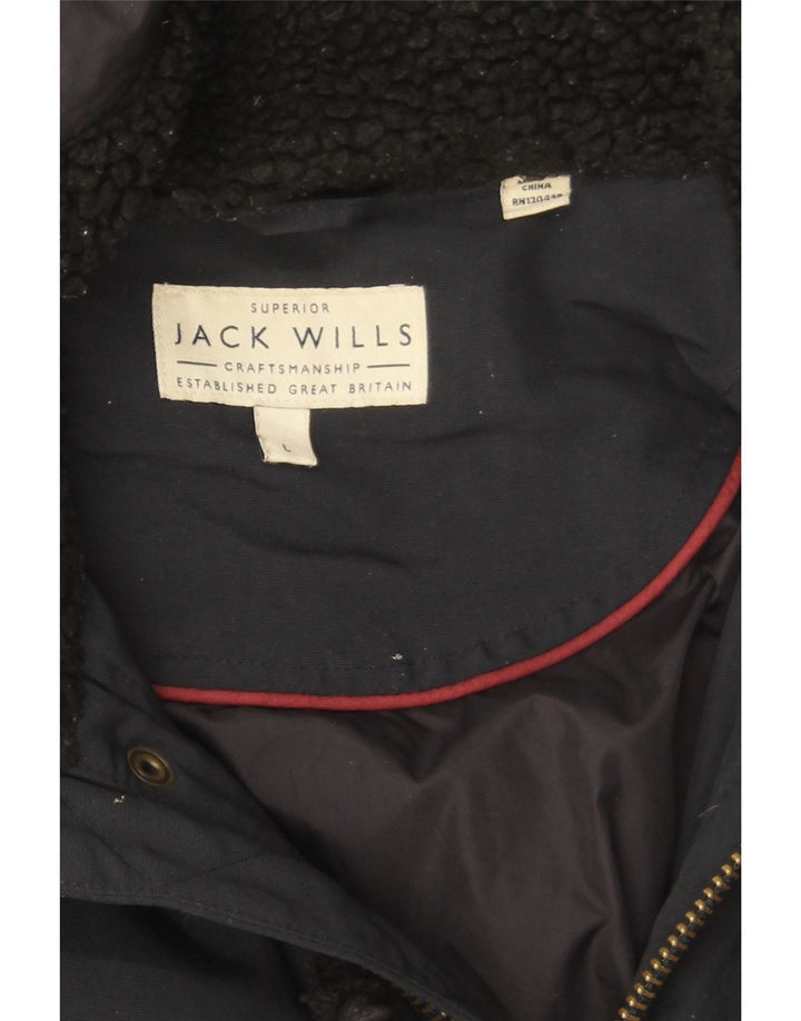 Jack Wills Herre Hooded Parka Jacket UK 40 Large Navy Blue