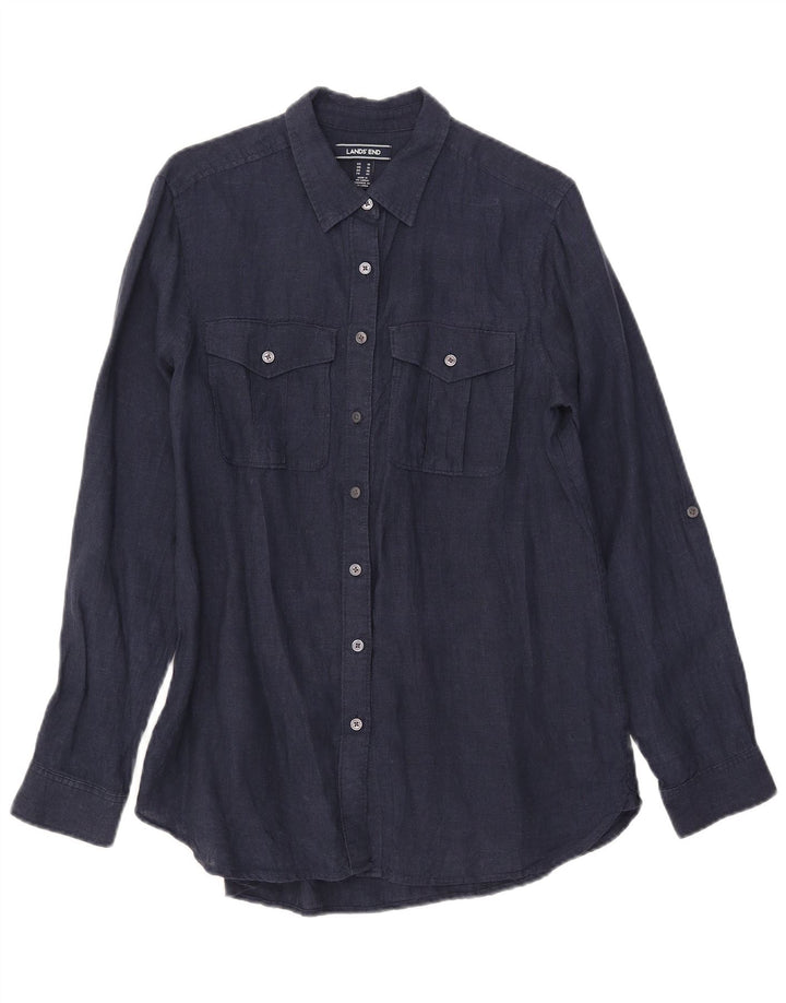 Lands End Dameskjorte UK 14 Large Navy Blue