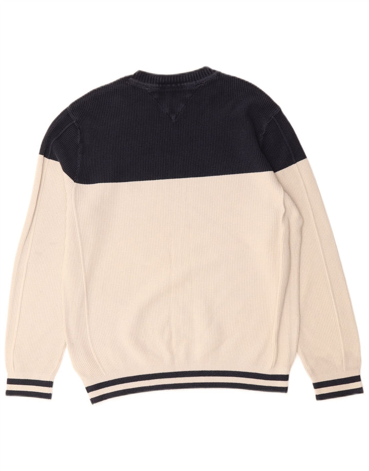 Tommy Hilfiger Herre Crew Neck sweater Medium Off White Colourblock