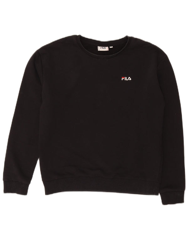 Fila Dame Sweatshirt Jumper UK 10 Small Black Bomuld