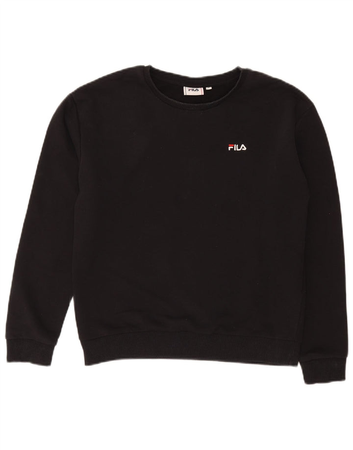 Fila Dame Sweatshirt Jumper UK 10 Small Black Bomuld