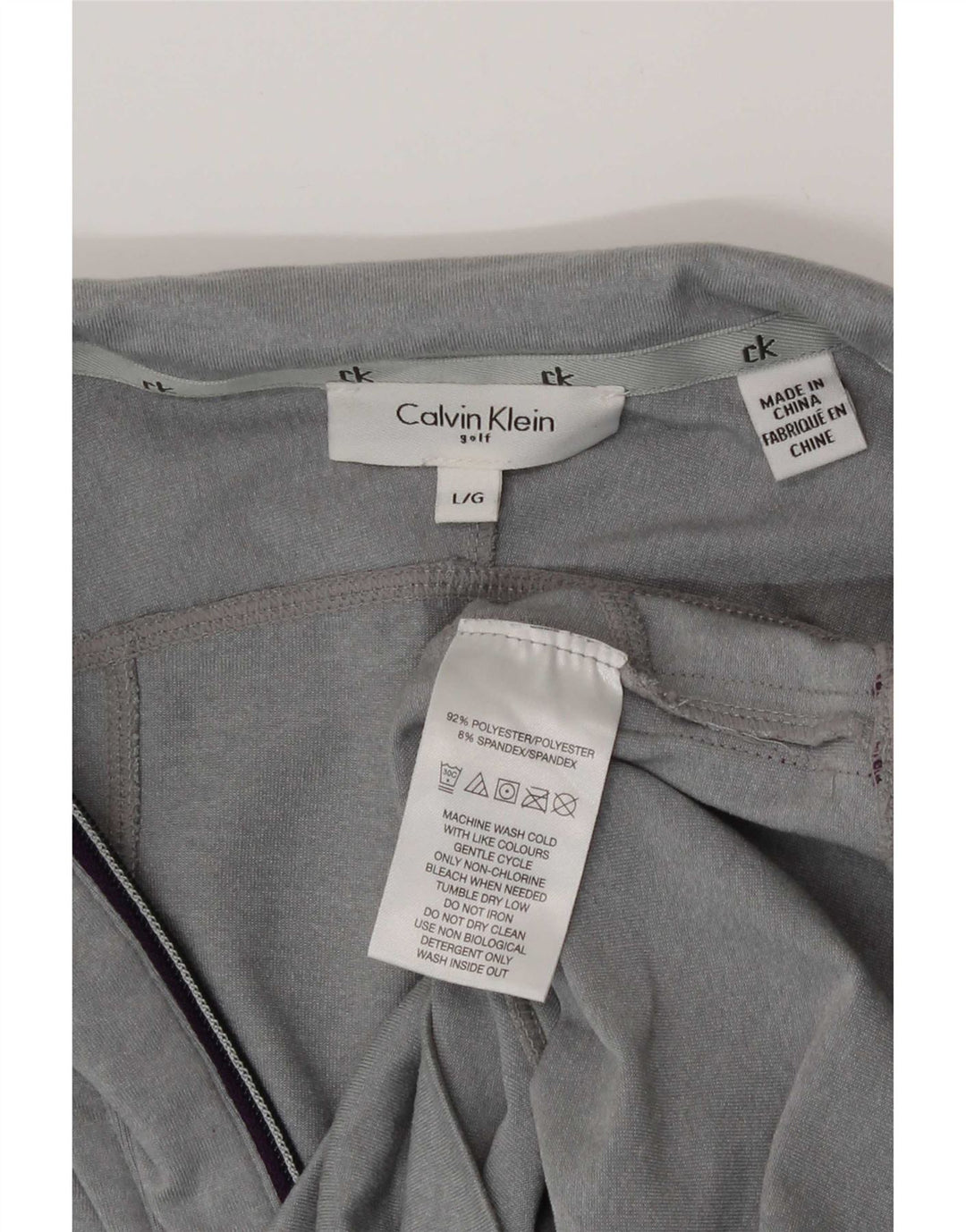 Calvin Klein Herre Grafisk Zip Neck Pullover Træningsdragt Top Stor Grå