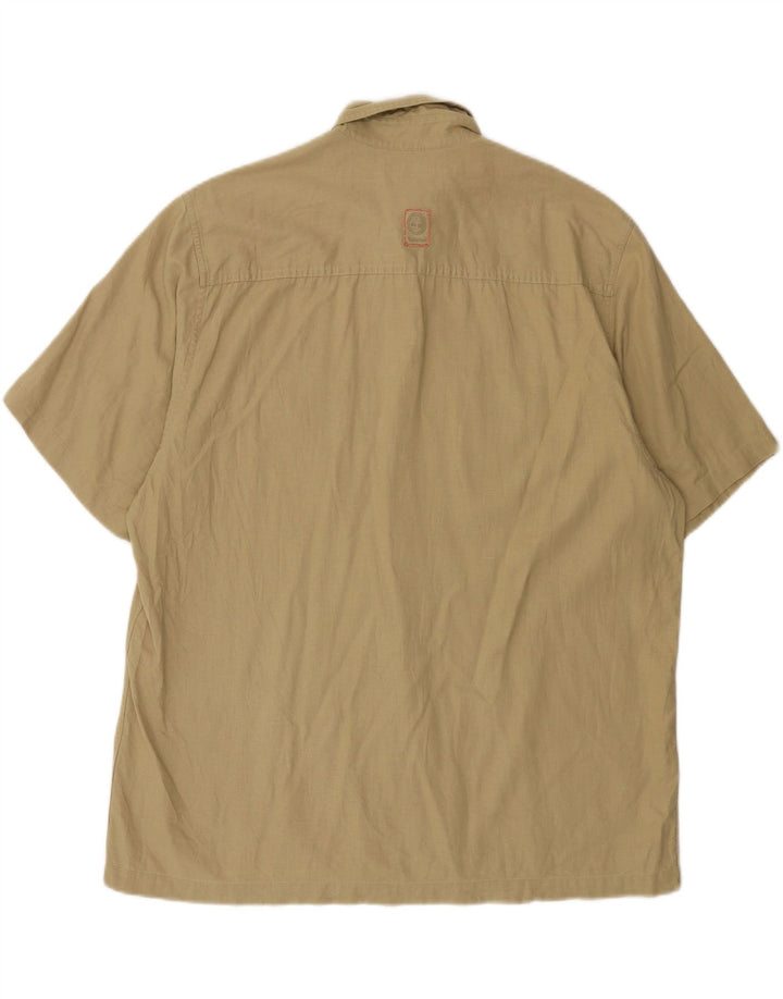 TIMBERLAND Kortærmet skjorte til mænd Stor beige hør
