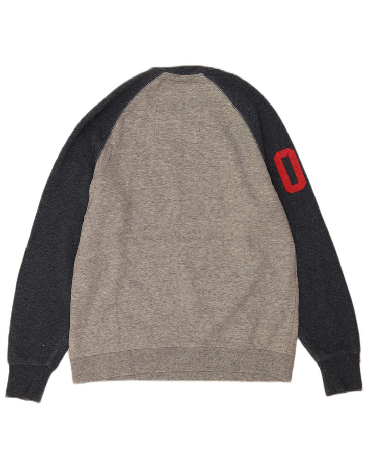 Superdry Grafisk Sweatshirt-trøje til mænd mellemgrå Colourblock Bomuld