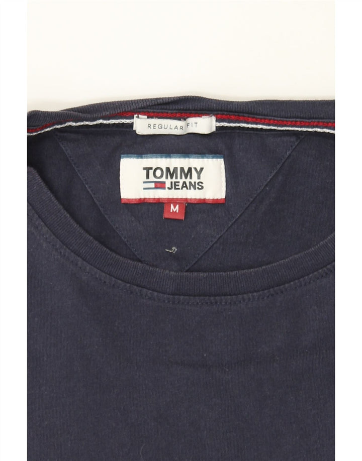 TOMMY HILFIGER Mens Regular Fit T-Shirt Top Medium Navy Blue Cotton Vintage Tommy Hilfiger and Second-Hand Tommy Hilfiger from Messina Hembry 
