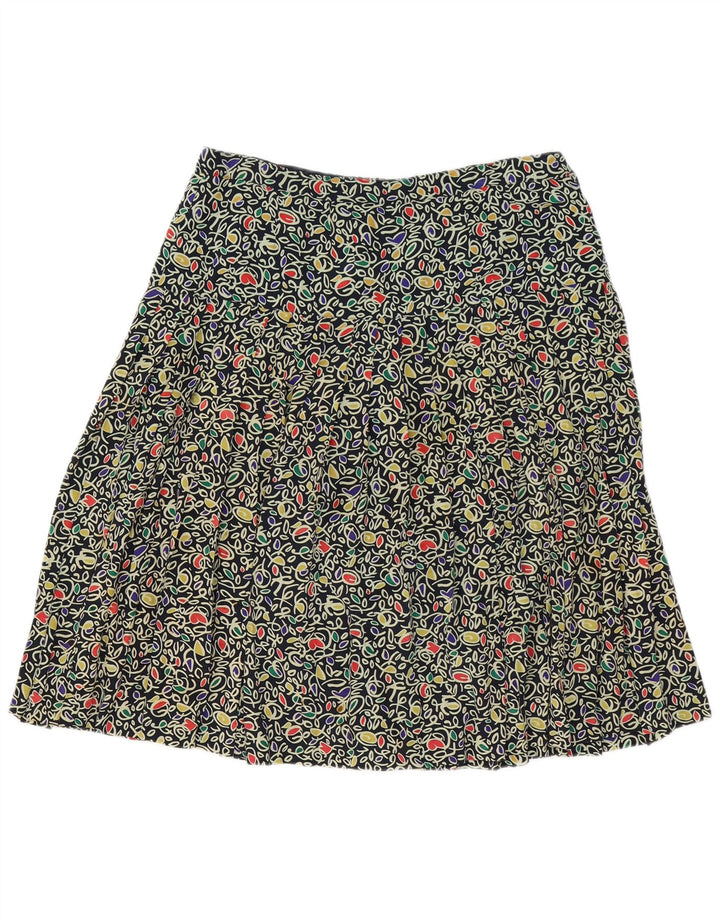 Vintage kvinders abstrakt mønster plisseret nederdel W34 Large Multicolor
