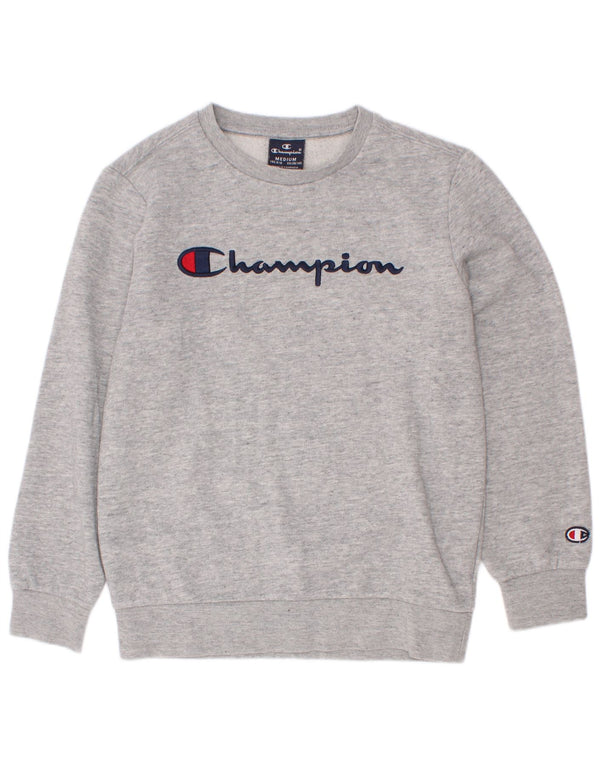 Champion Drenge Grafisk Sweatshirt Jumper 9-10 år Medium Grå Flecked