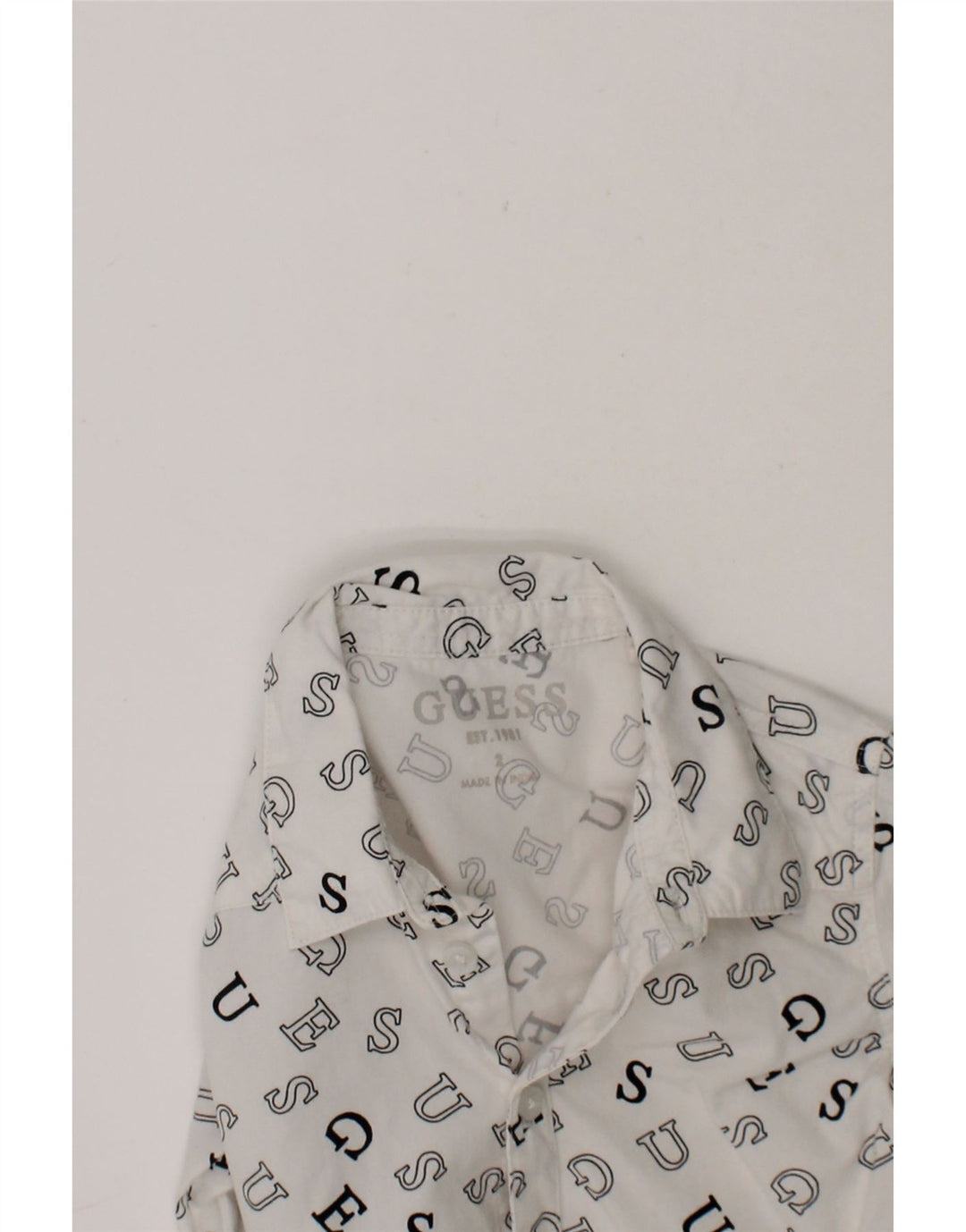 GUESS Baby Boys Graphic Shirt 18-24 Months White Cotton Vintage Guess and Second-Hand Guess from Messina Hembry 