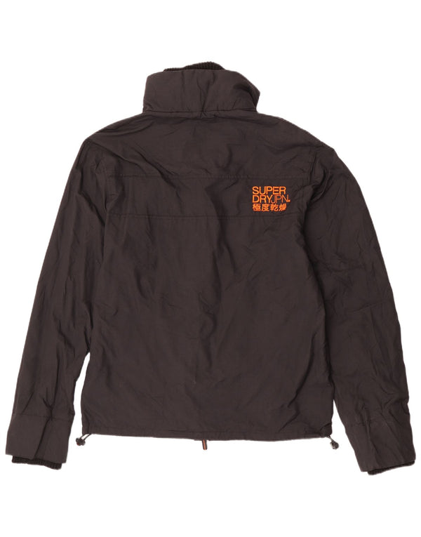 Superdry Windbreaker Jacket til kvinder UK 18 XL Sort Nylon Sports
