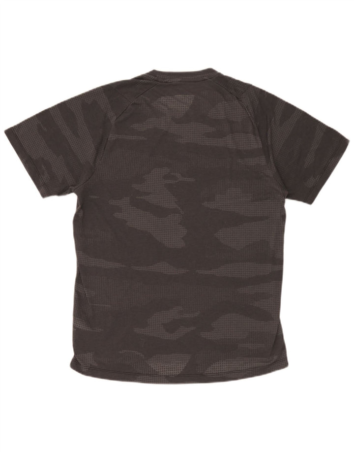 Adidas Herre Climalite T-Shirt Top Medium Grey Camouflage Polyester