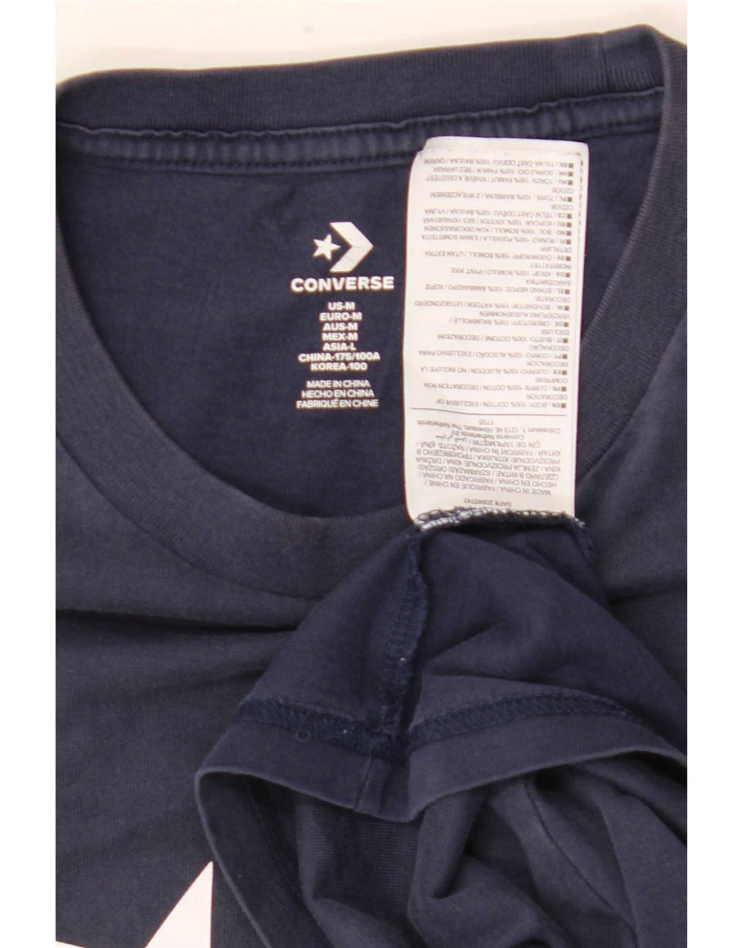 Converse Herre grafisk T-shirt Top Medium Marineblå Bomuld