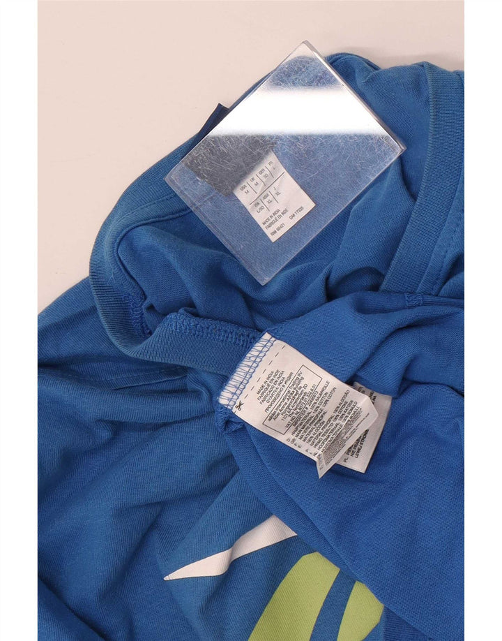 Reebok Herre grafisk T-shirt top mellemblå bomuld