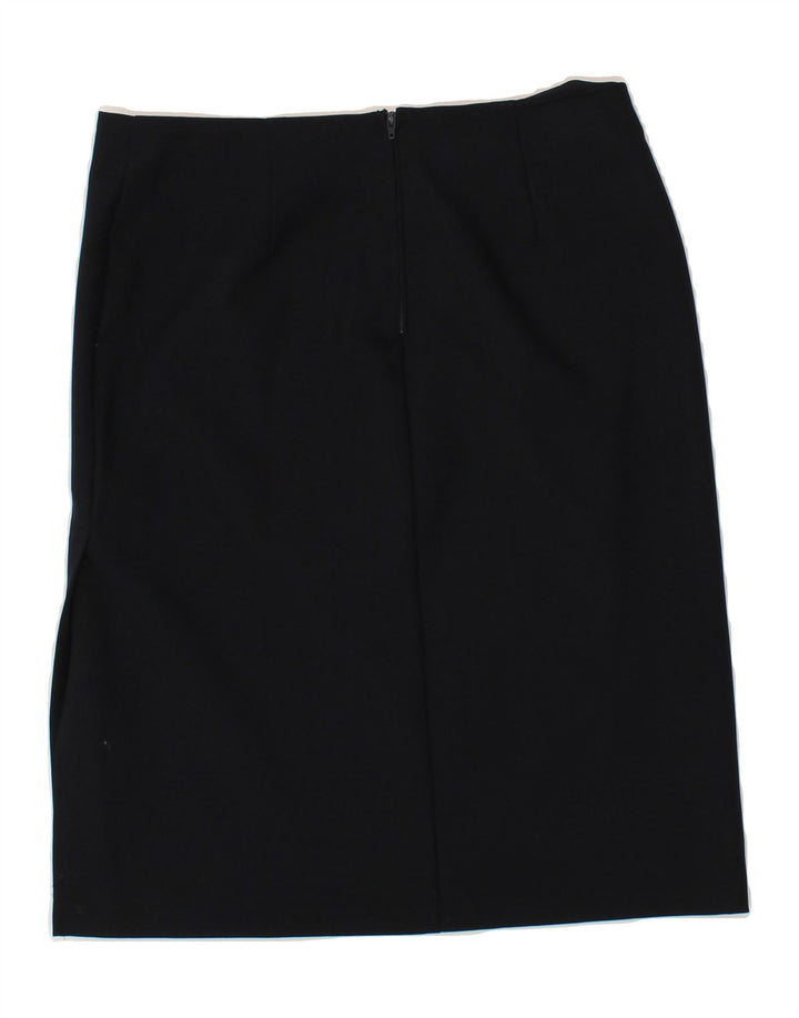 BENETTON Womens Midi Skirt IT 42 Medium W30 Black Polyester Vintage Benetton and Second-Hand Benetton from Messina Hembry 