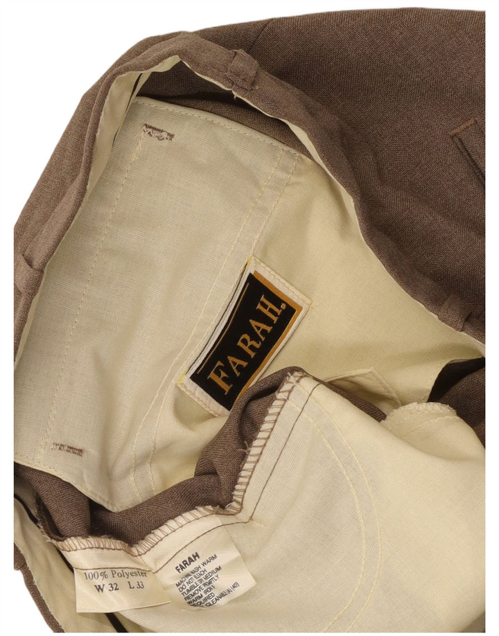 Farah Damebukser med lige hængslet jakkesæt W32 L26 Beige Polyester