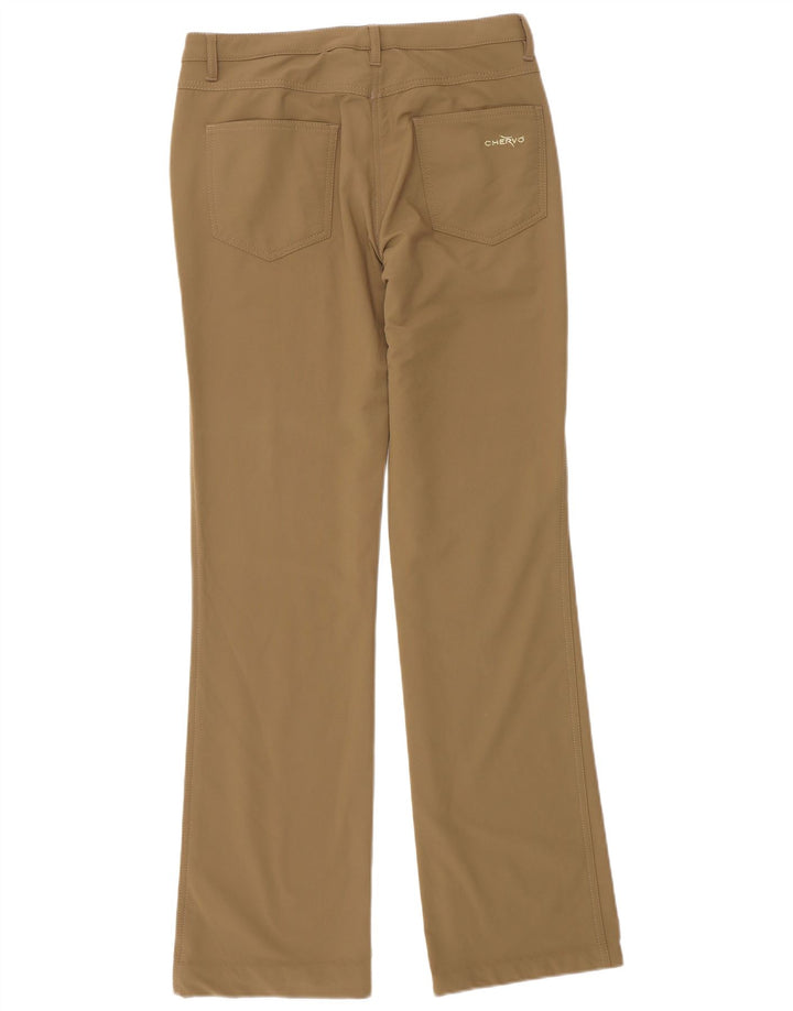 Chervo Dame Bootcut Casual Bukser IT 42 Medium W28 L32 Beige Polyester