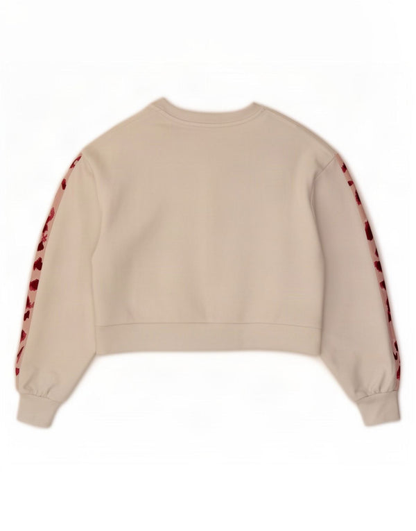 Puma Womens Graphic Crop Sweatshirt Jumper UK 14 Medium White Bomuld