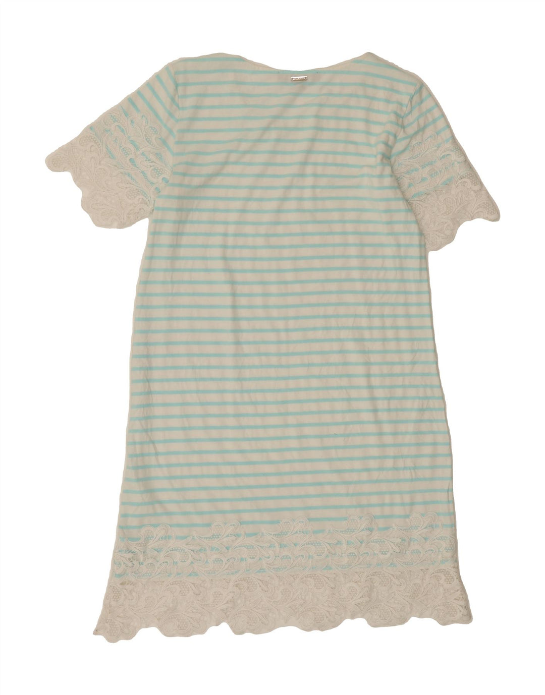 TOMMY HILFIGER Womens T-Shirt Dress UK 12 Medium Blue Striped Polyester Vintage Tommy Hilfiger and Second-Hand Tommy Hilfiger from Messina Hembry 