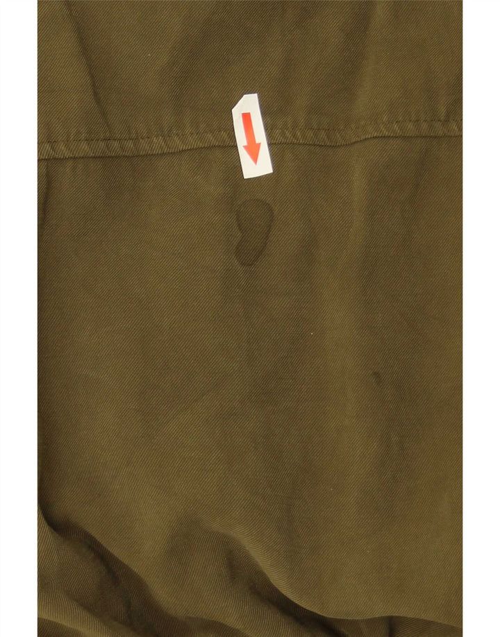 Zara skjortekjole til kvinder UK 12 Medium Khaki Viscose