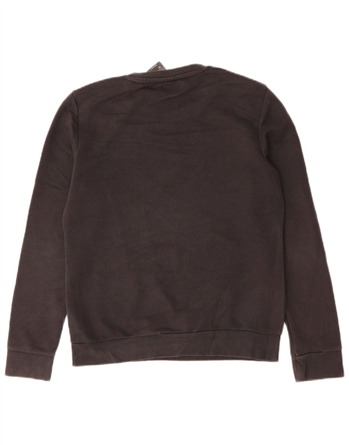 ADIDAS Graphic Sweatshirt Jumper UK 8/10 Small Black Bomuld