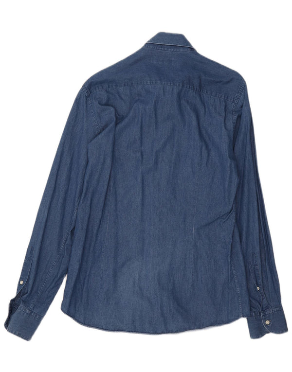 Fay Mens Denim Skjorte Str. 40 15 3/4 Medium Blå Bomuld