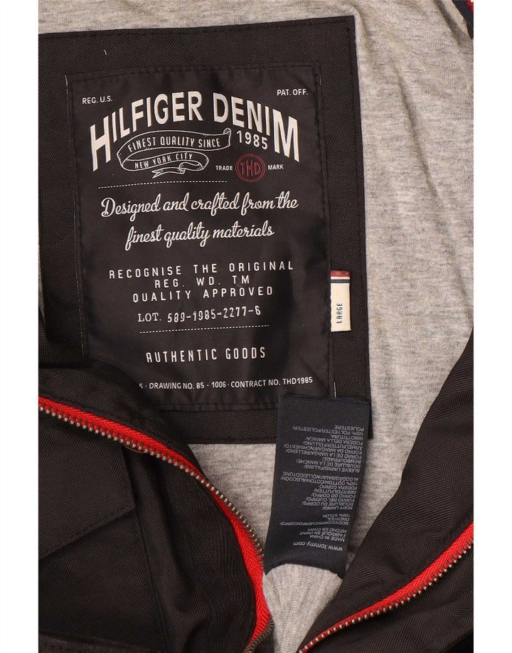 Tommy Hilfiger Herre Military Jacket UK 40 Stor Sort Nylon