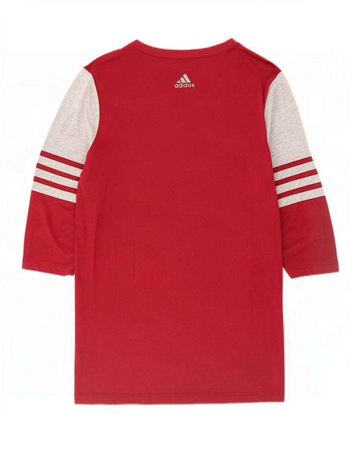Adidas Dame Top 3/4 ærmer UK 14 Medium Red Colourblock
