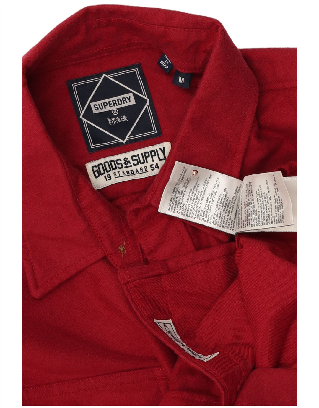Superdry herreskjorte medium rød bomuld