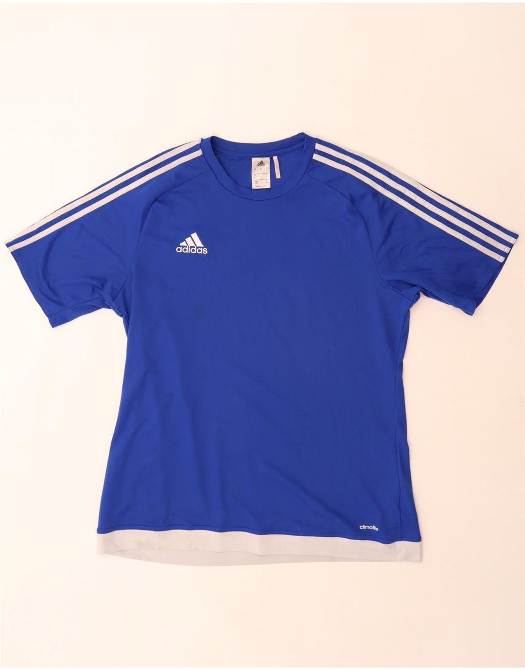 Adidas Herre Climalite T-Shirt Top Stor Blå Colourblock Polyester