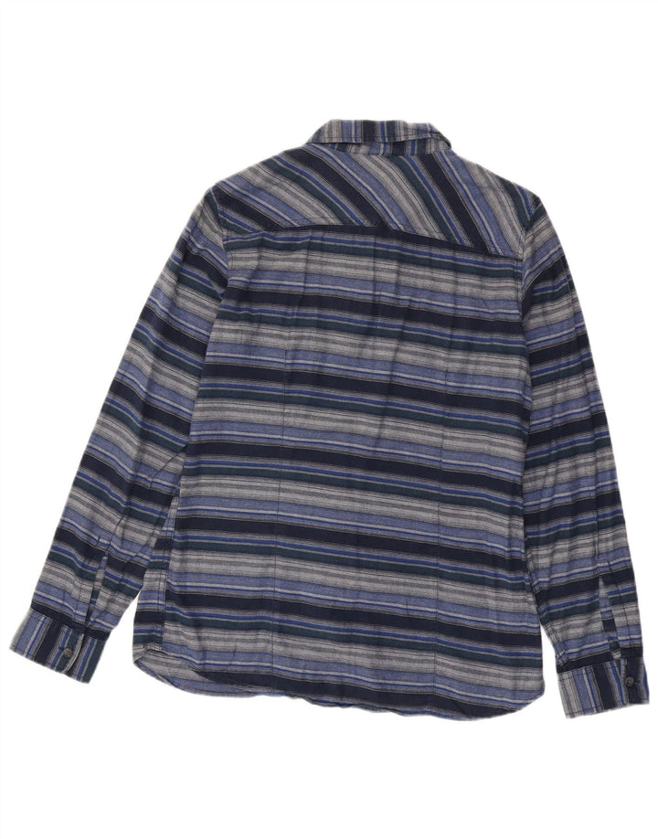 EDDIE BAUER Flannelskjorte til kvinder UK 14 Mellem marineblå stribet