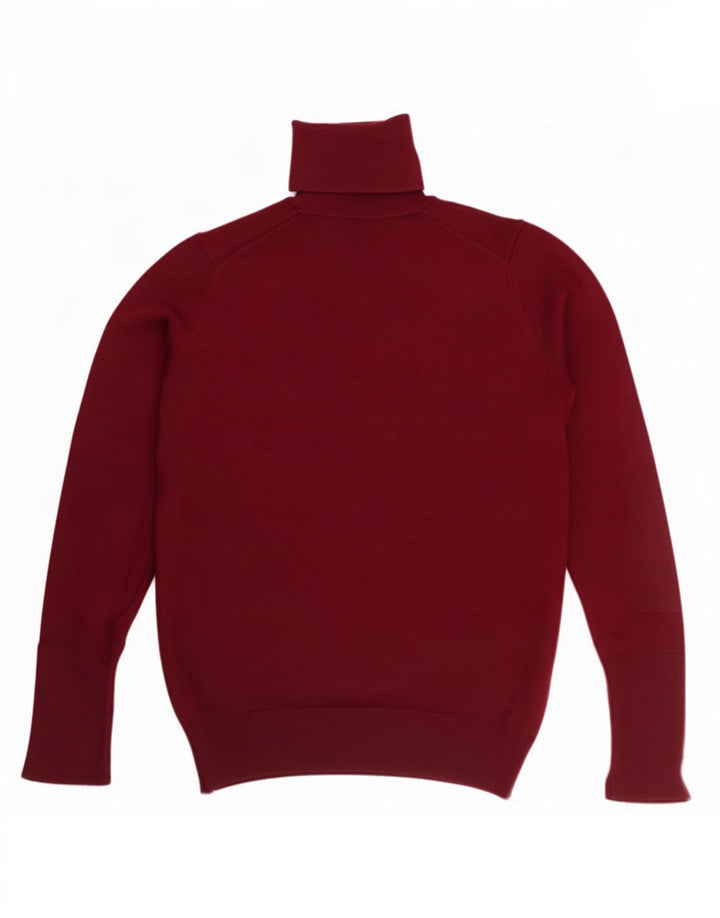 Zara Dame Rullehals Sweater UK 12 Medium Burgundy