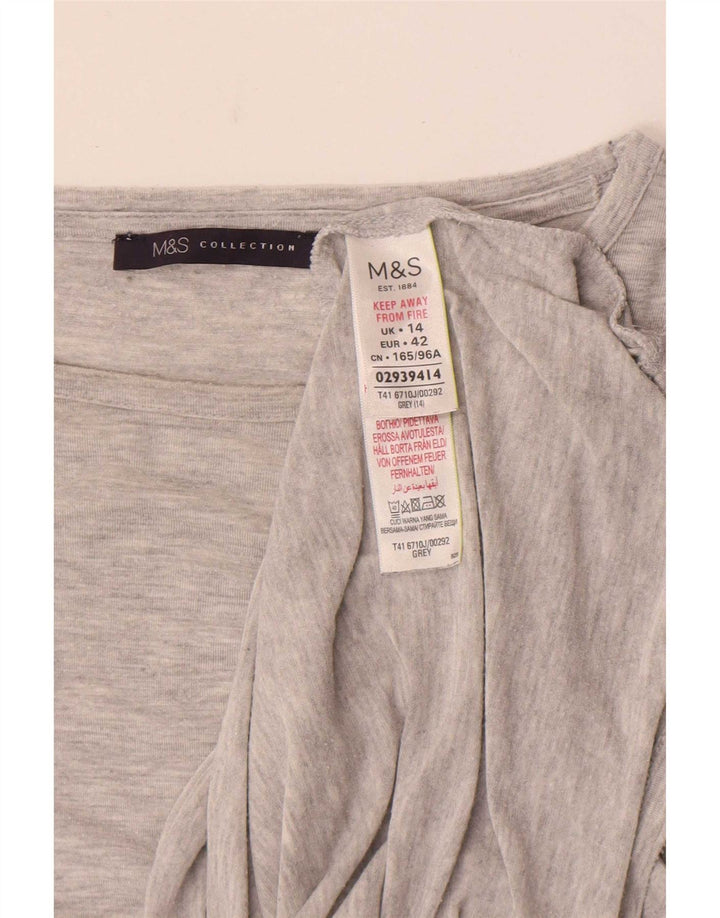 Marks & Spencer Dametop Langærmet UK 14 Mellemgrå Modal