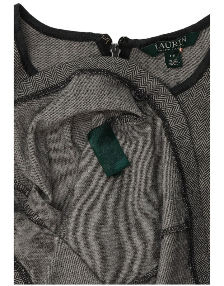 RALPH LAUREN Dame Ærmeløs Skede Kjole UK 10 Small Grey Herringbone
