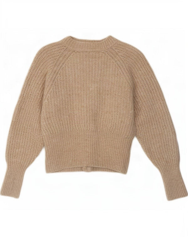 Zara Dame Cardigan Sweater UK 12 Medium Beige Polyester