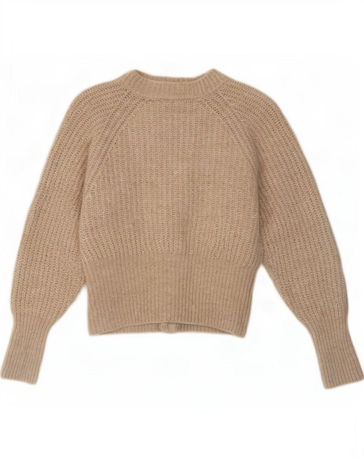 Zara Dame Cardigan Sweater UK 12 Medium Beige Polyester