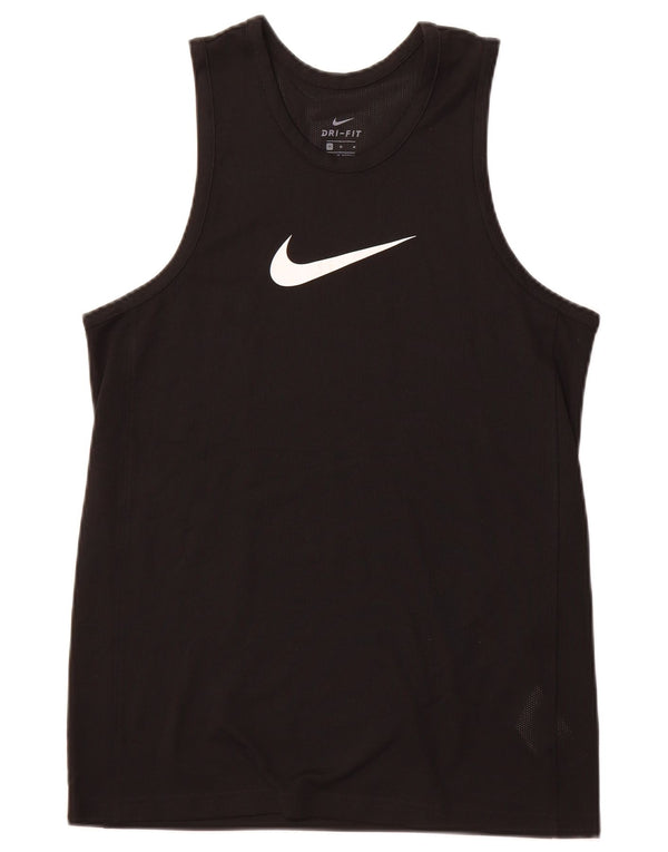 NIKE Herre Dri Fit Grafisk Vest Top Medium Sort Polyester Sports