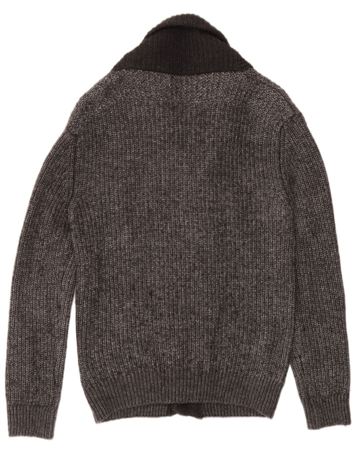 Zara Herre Cardigan Sweater Stor Grå Flecked Acryl