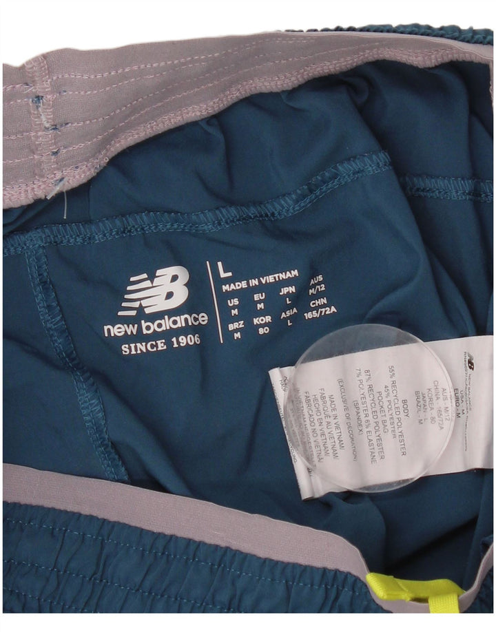 New Balance Graphic Sports Shorts til kvinder UK 14 Medium Blue Polyester
