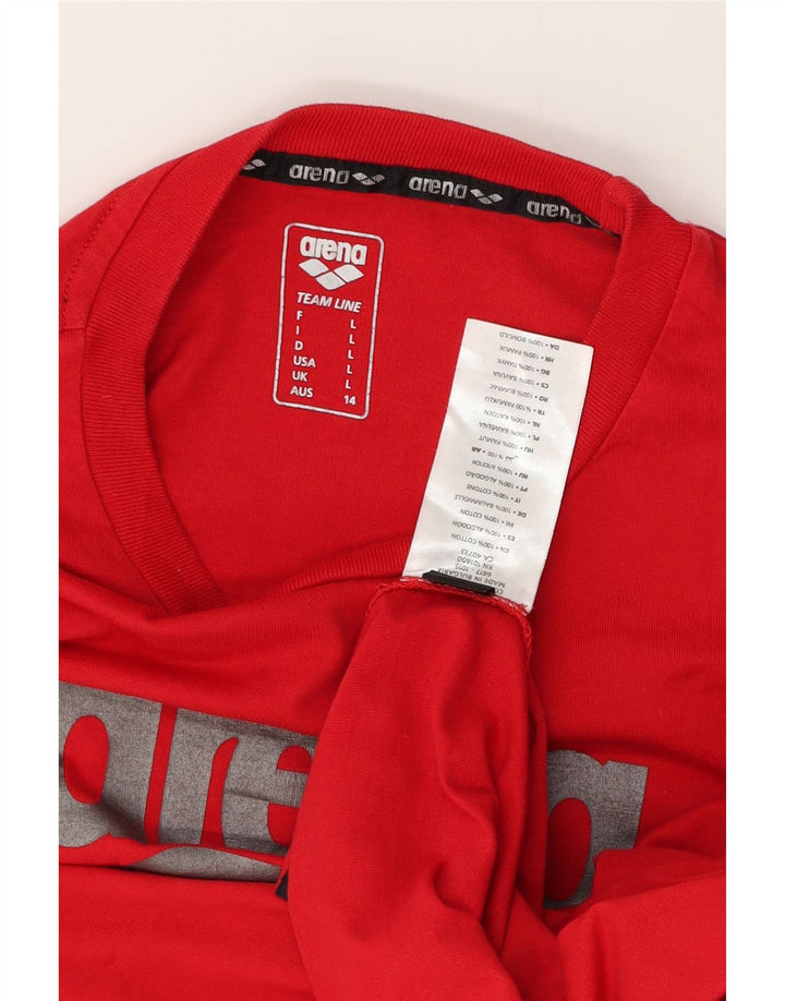 Arena Herre Grafisk T-Shirt Top Stor Rød Bomuld