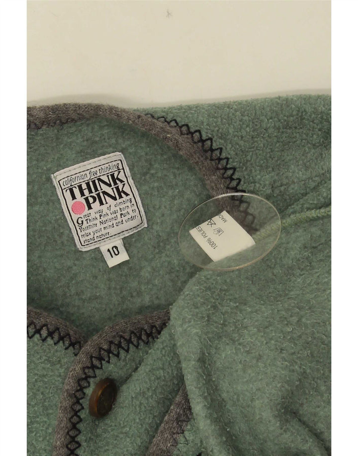 Think Pink Dame Fleece Gilet UK 10 Small Green Polyester