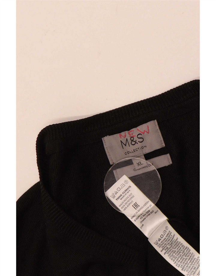 Marks & Spencer Herre V-hals sweater XL Sort Akryl